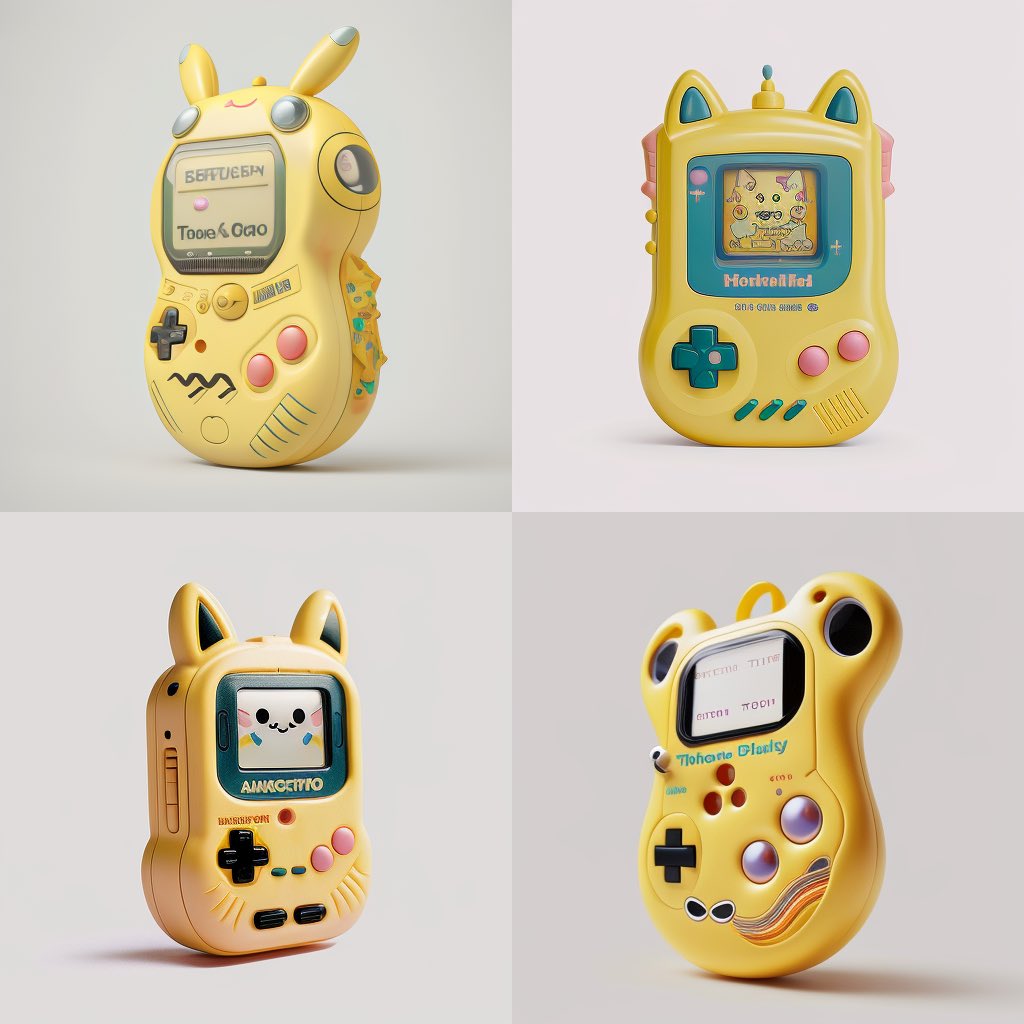 jonashoffmann's tweet photo. Started playing around with #midjourney during a long train ride. (Inspired by https://t.co/L7zidlEsGf) it's quite fun to imagine alternative 90s tech toys #aiart https://t.co/OGkpkq5plK