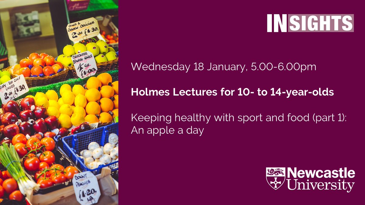 InsightsNCL's tweet photo. NEXT WEEK: Holmes Lectures for 10- to 14-year-olds

Join researchers from the @NewcastleMedSch to learn how food, nutrition, sport and exercise can help keep you healthy for longer

📍 In-Person @UniofNewcastle
🎟️Free tickets: https://t.co/kBk0nc1WlK

@EngageNCL @STEMNewcastle https://t.co/wFfn03OAhW