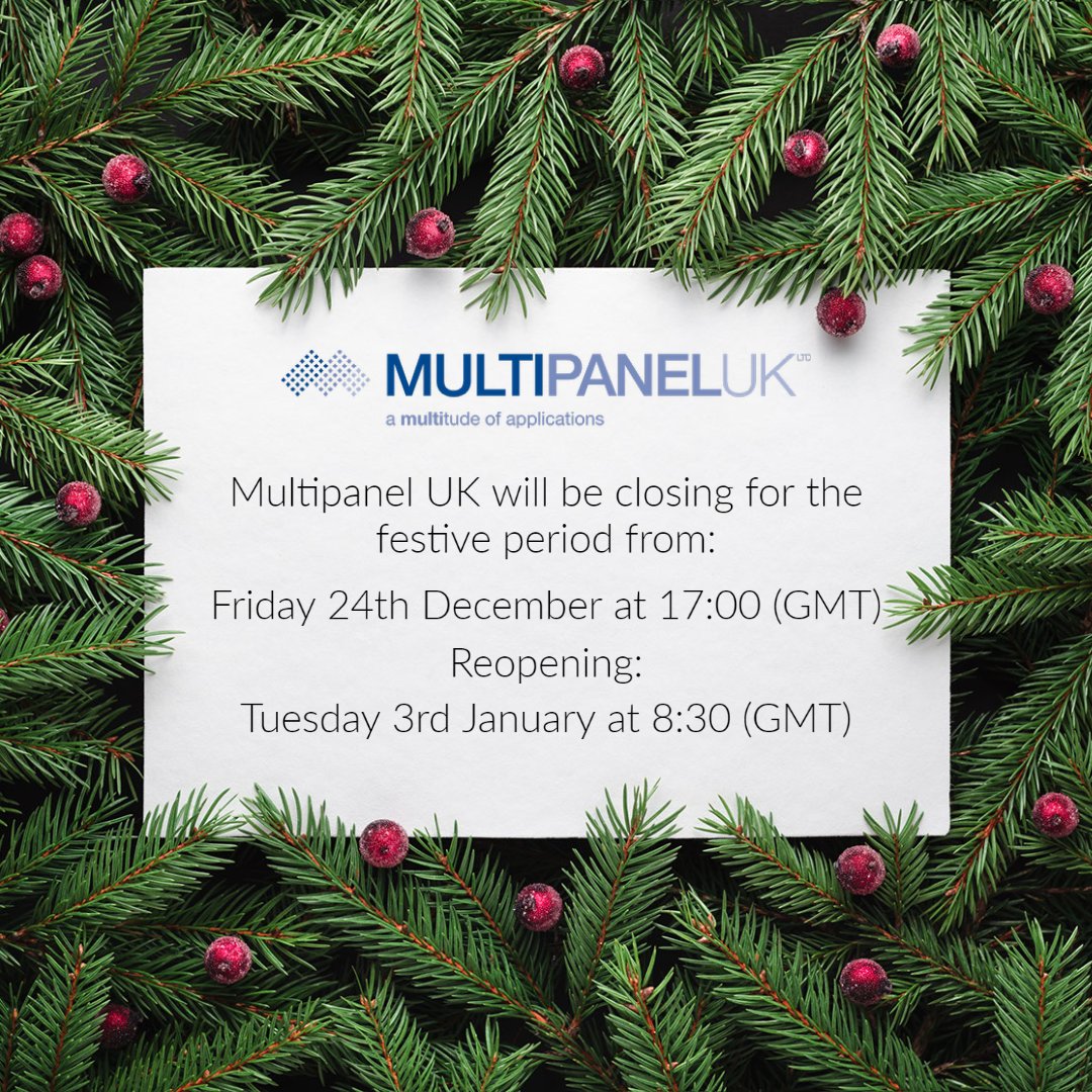 MultipanelUK's tweet photo. From everyone here at Multipanel UK we would like to take this opportunity to say thank you to each and every one of you for you continuous business and support throughout the year!

Wishing you and your families a very Merry Christmas &amp; a wonderful 2023 🥂✨ https://t.co/VySaxYQ7s8