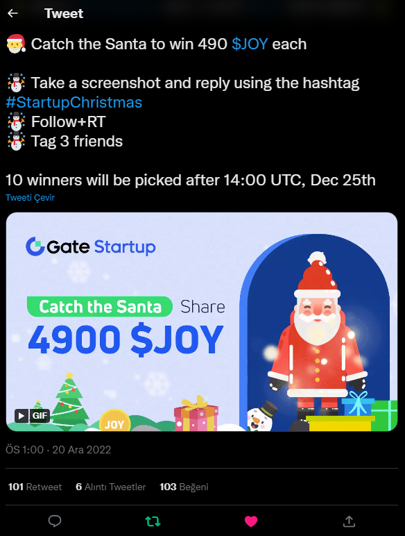 MikroChain's tweet photo. @Gateio_Startup #StartupChristmas 
Merry #Christmas $JOY
@iremakgun17 @seymastar34 @saglam_12 https://t.co/kVERjeX704
