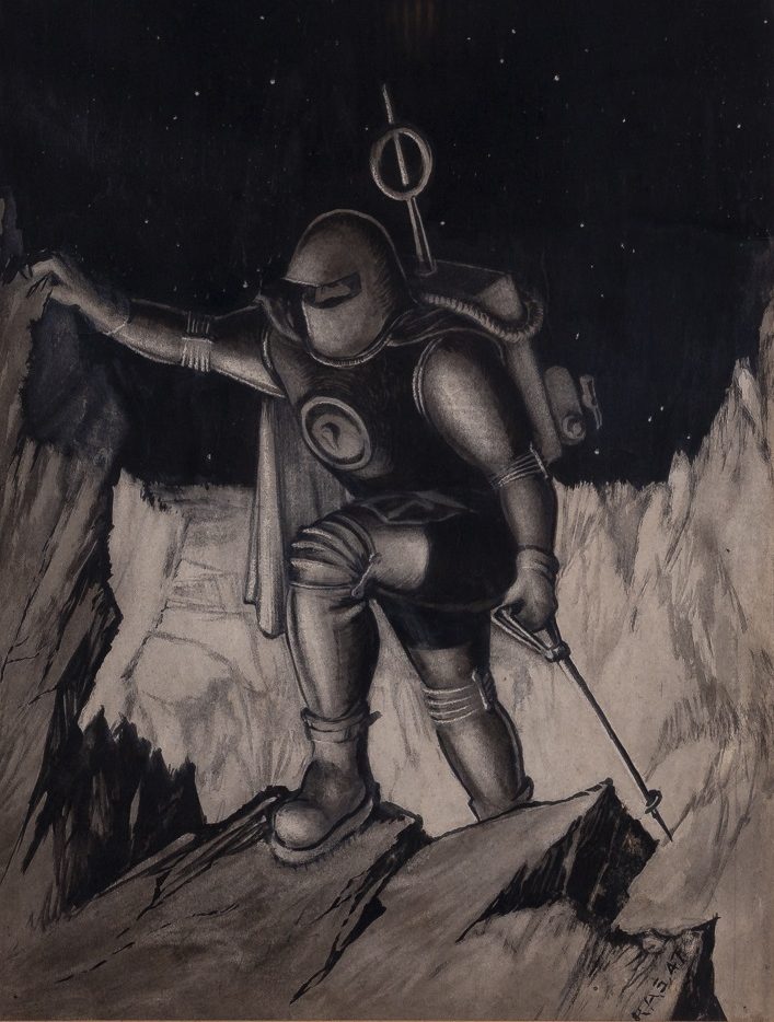 FendeVilliers's tweet image. I think about this often. 1949 BIS Lunar Spacesuit aka The Space Knight. But is a cape needed in space?

YES.