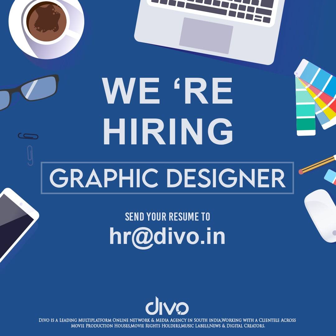divomovies's tweet photo. Job opening alert 🚨
We are hiring GRAPHIC DESIGNER 🖥️
Explore this great opportunity and want to be a part of our team. Send your resume to hr@divo.in📮
#JobsOpening #GraphicDesigner #Designer #Hiring #WorkAtDivo #Divo https://t.co/8Pr6tSzcGs