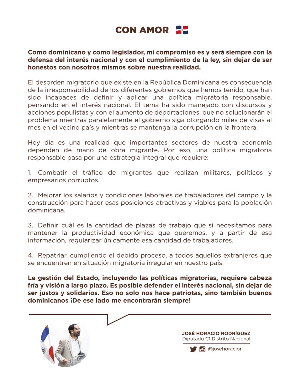 GrecoHerasme's tweet photo. José Horacio va a medio canadiense a hablar en contra de la República Dominicana, en contra de las medidas del Presidente Luis Abinader sobre deportaciones, y sobre todo en contra de nuestros militares.
En China eso es traición, en Rusia estaría en un paredón, aquí es diputado. https://t.co/H5PaFDt3Ls