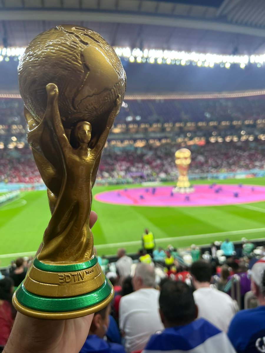3dtiv's tweet photo. Our printed World Cup actually got to see the match in Qatar!🤩

#3dprinting #3dprint #worldcup #fifaworldcup2022 https://t.co/OJuVHJJnsf