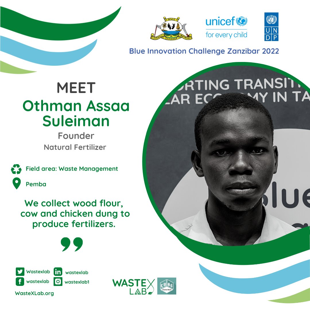 Blue Innovation Challenge (@wastexlab) on Twitter photo Meet Othman Assaa Suleiman , a founder of `Natural Fertilizer` company based in Pemba #Zanzibar.
He is one of the 40 shortlisted innovators of <a href="/wastexlab/">Blue Innovation Challenge</a>
Othman and his team collect wood flour, cow and chicken dung to produce fertilizers. Meet Othman Assaa Suleiman , a founder of `Natural Fertilizer` company based in Pemba #Zanzibar.
He is one of the 40 shortlisted innovators of <a href="/wastexlab/">Blue Innovation Challenge</a>
Othman and his team collect wood flour, cow and chicken dung to produce fertilizers.