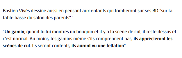 Laurier_the_Fox's tweet photo. #VivesGate
EN-FIN cela va être jugé.
Et pour les fanboys du dit auteur qui disent que non il n'a jamais eu l'intention de faire lire ses œuvres porn à des enfants il déballe tout lui même en interview 👇
https://t.co/k7r53Z6AX9 https://t.co/k9Jid1uoOm