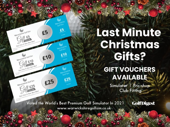 If you need a last minute Christmas gift and are stuck for an idea, then pop into Warwickshire Golf Sim and pick up some gift vouchers, which can be used in our state of the art golf sim, golf pro shop or even a proper club fitting!! ♥
:o) 😀 🌟 🎄

warwickshiregolfsim.co.uk