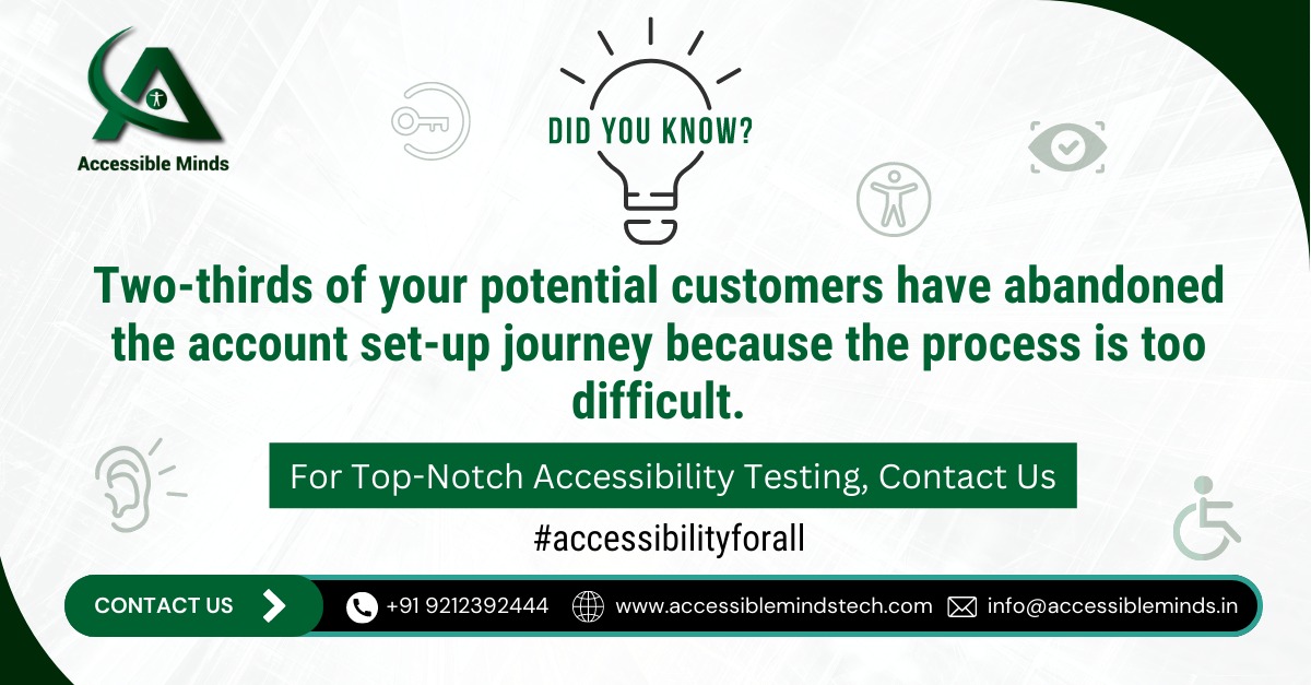 AccessibleMinds's tweet photo. Enrich an effective customer journey map with #accessibility! Make sure your customers will enjoy a hassle-free account set-up feature to maximize the scope. We are here to help you with robust #accessibilityservices for websites. Visit: https://t.co/gDN1WB4Cdk
@AccessibleMinds https://t.co/6jap9MfI6r