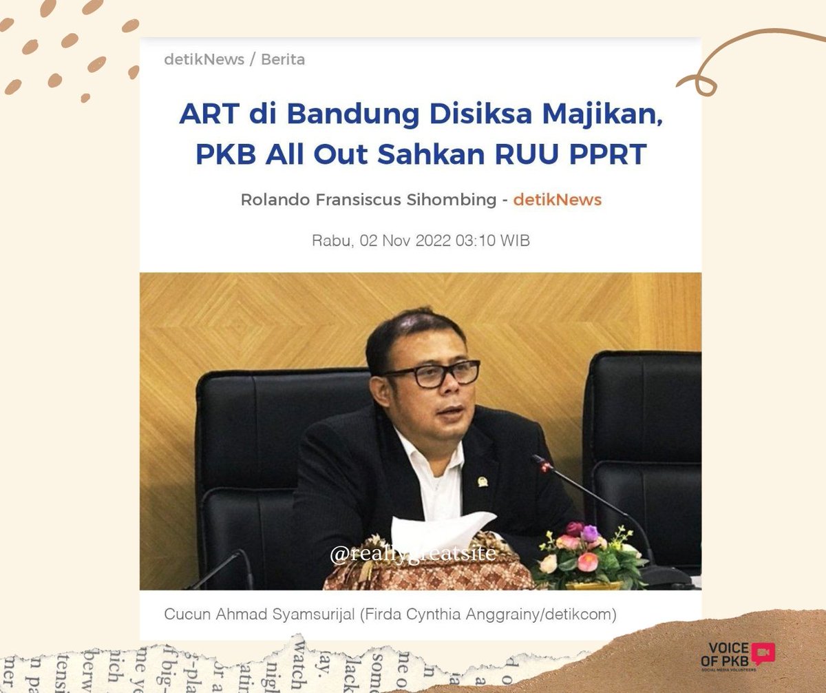 Darurat perlindungan ART... 
<a href="/cakimiNOW/">A Muhaimin Iskandar</a>
<a href="/FraksiPKB/">Fraksi PKB DPR RI</a>
<a href="/CucunA44/">cucun syamsurijal</a>

#SavePRT
#GusMuhaimin