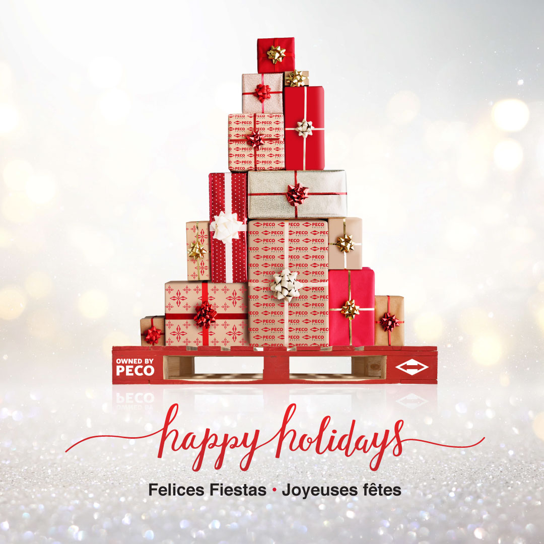 From the PECO Pallet family to your family, we wish you the happiest of holiday seasons! 
#PECOPallet #supplychain #sustainability #pallets #HappyHolidays
 pecopallet.com