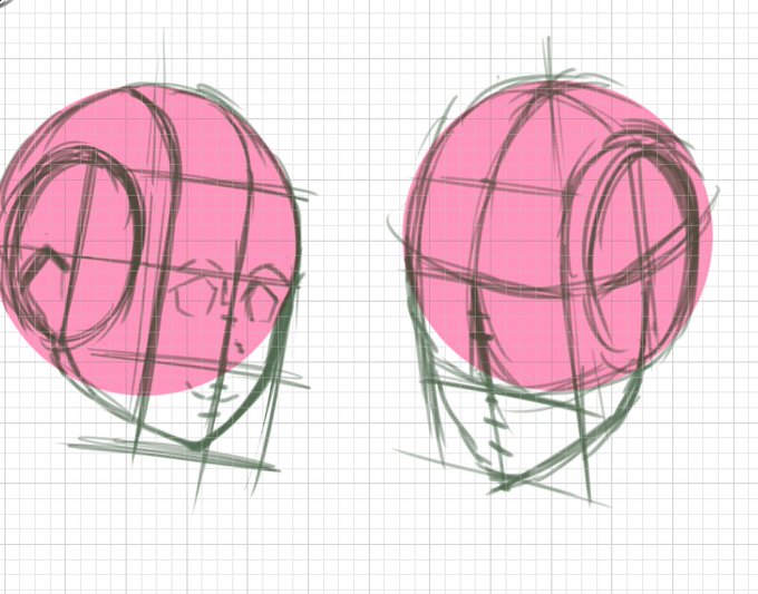 ななめのかおのアタリをとにかく丁寧に描くことを意識して練習しています 