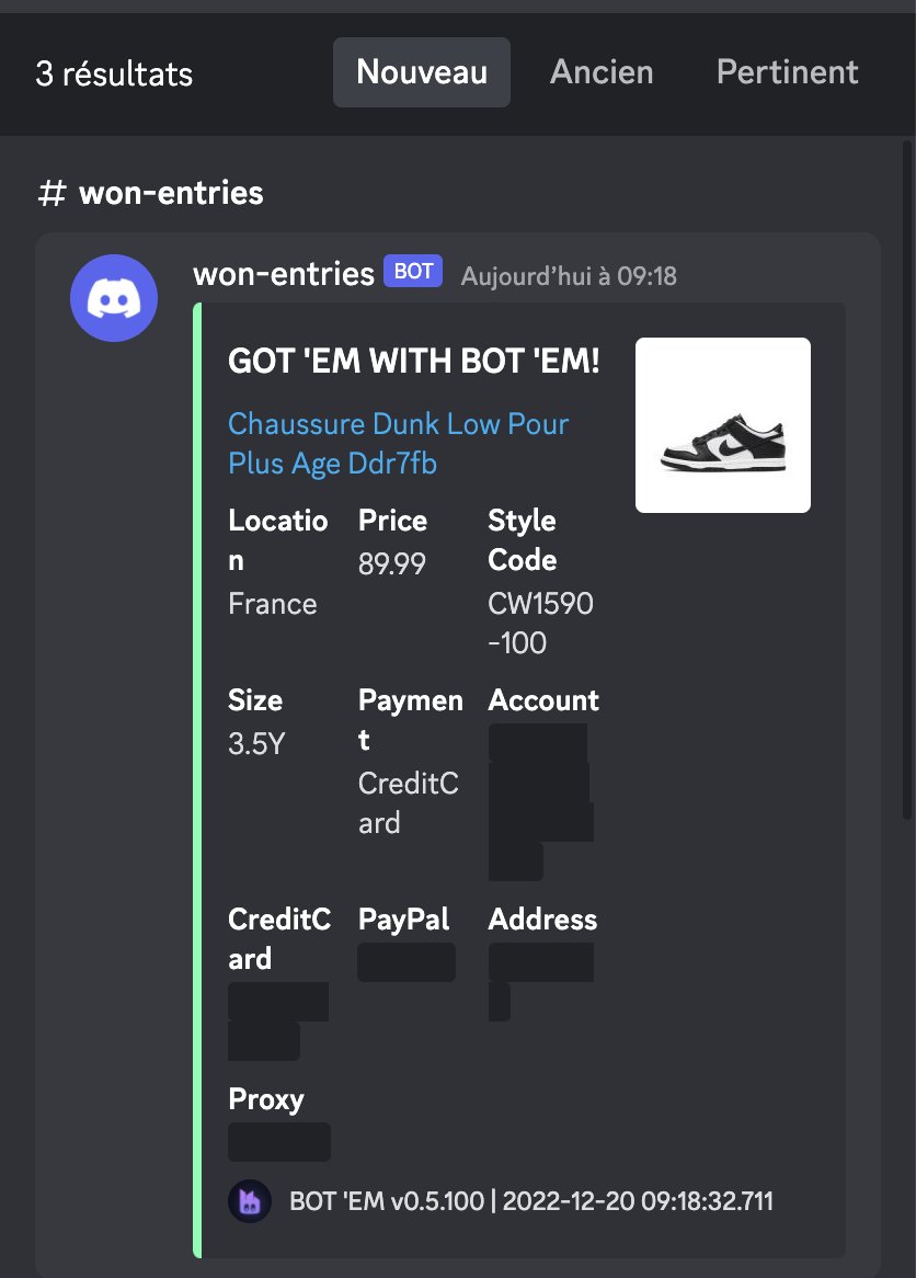 X3 Dunk BW For 10 Accounts ! 
Cg : <a href="/TheUniverSole/">Ace EU</a> <a href="/FeedL2_0/">FeedL2.0</a>
Bot: @botem_official
Proxies : <a href="/BlueMagicProxy/">Blue Magic Proxies</a>
Tools : <a href="/raffLESS_/">raffLESS</a> <a href="/No3DS/">3DYES</a>
Raffle Group : @Haizumraffle