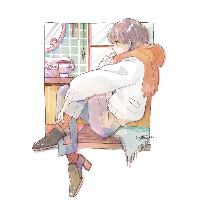 「red socks sitting」 illustration images(Latest)