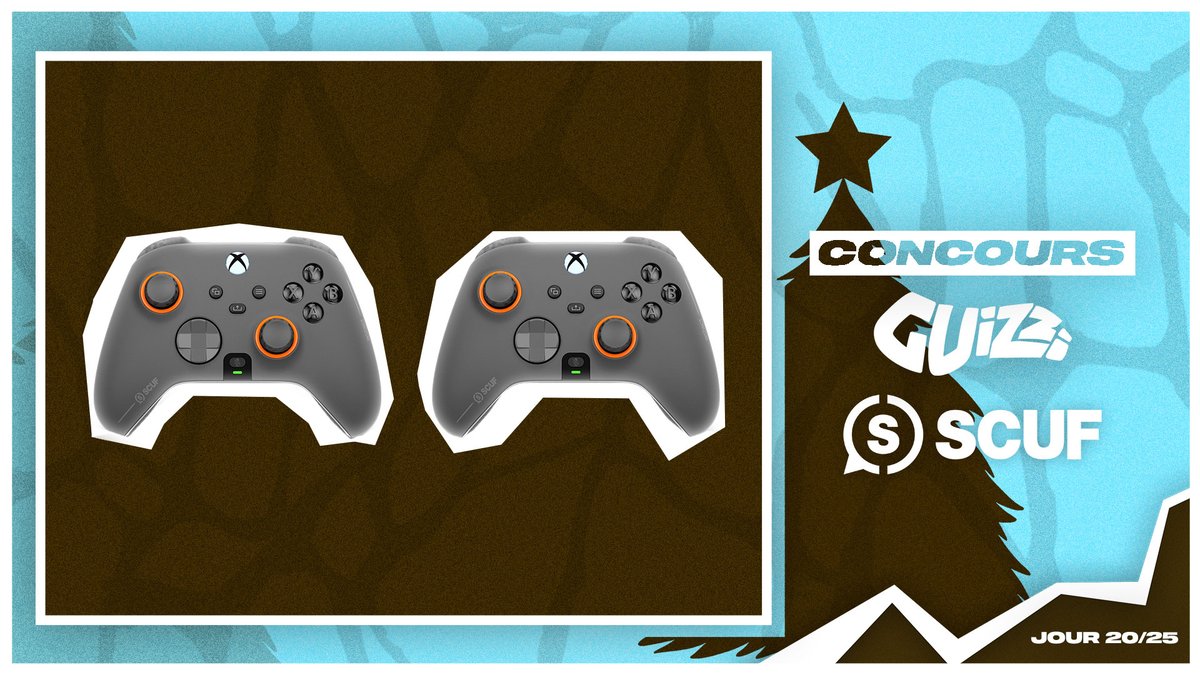 Guizzi_Youtube's tweet photo. 🎄CONCOURS🎄Jour 20 - #CalendrierGuizzi

@ScufFrance DE RETOUR ?! Cette fois-ci avec :

- 2 Manettes XBOX Scuf INSTINCT Personnalisable🎮
 
Conditions :
Follow @Guizzi_Youtube , @GuizziTV et @ScufFrance
RT &amp; Commente avec le #CalendrierGuizzi https://t.co/aMB5hUffXo