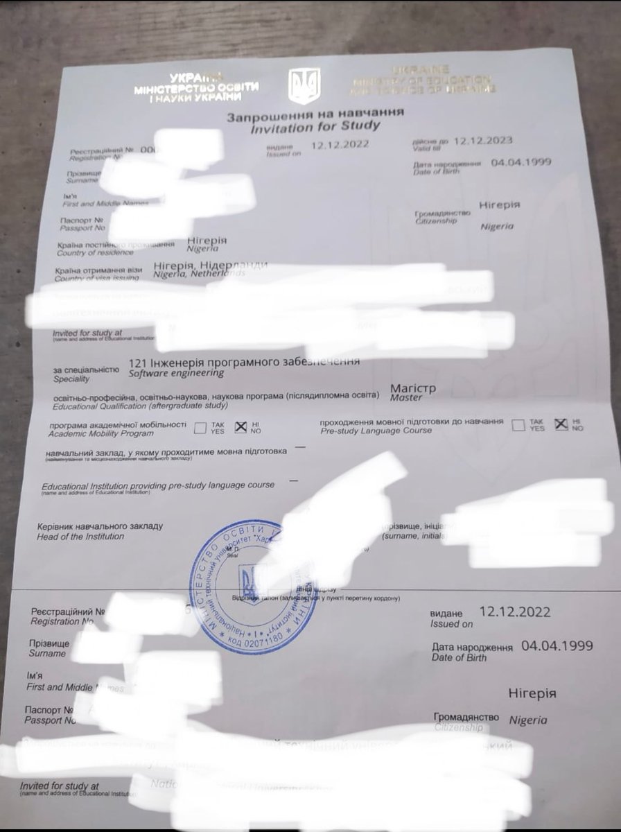 StudyIss's tweet photo. Client from Nigeria ๐ณ๐ฌ got transit visa for Moldova ๐ฒ๐ฉ to enter Ukraine ๐บ๐ฆ
#studyinukraine #internationalstudentsservices #studyabroad #isscompany #study #internationalstudents #student #Ukraine #permit #visa #residency #invitation #permanent #status #education #embassy #mbbs https://t.co/ctO494tHBX