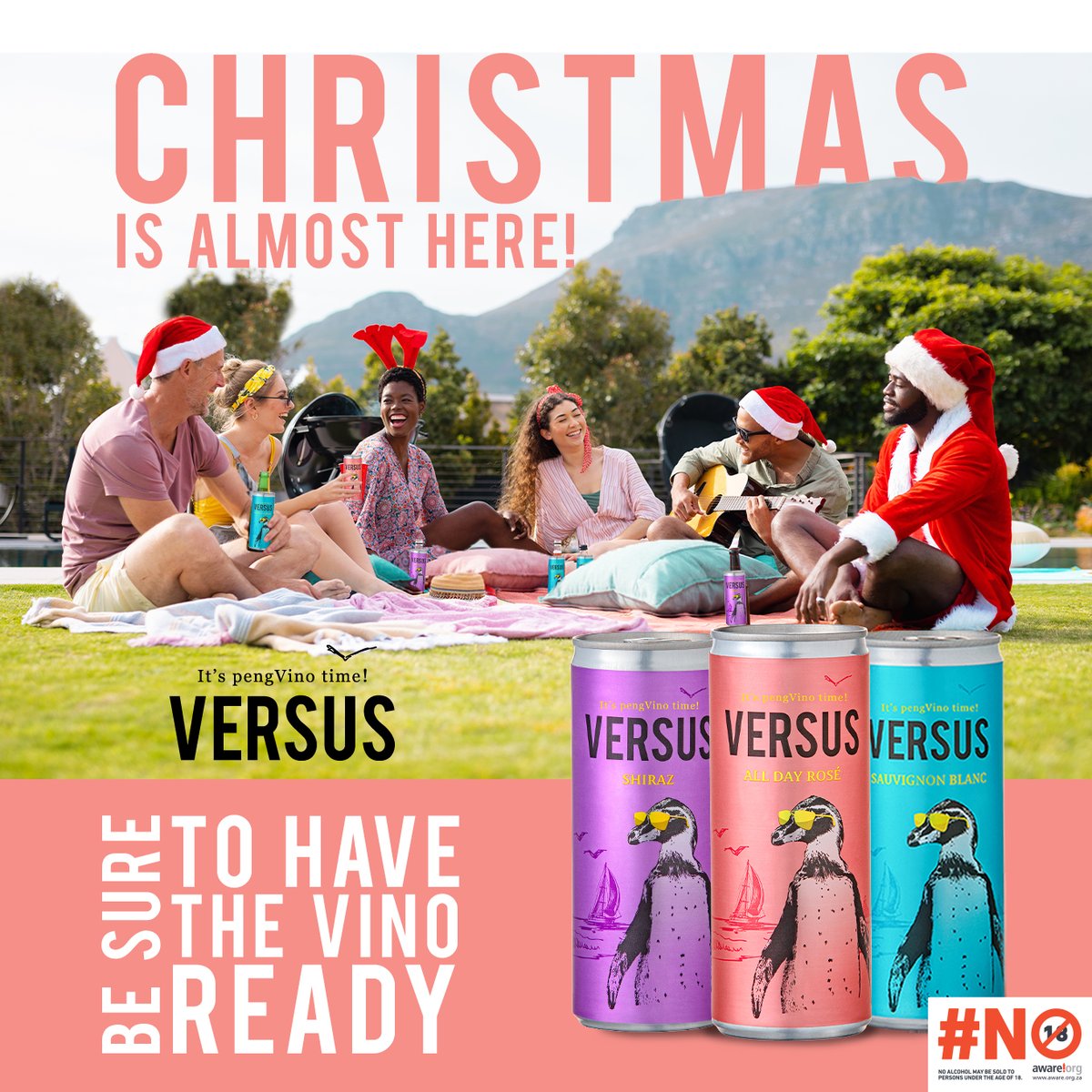CHRISTMAS IS ALMOST HERE! - Be sure to get the vino ready!
Buy online: versuswines.co.za 
#versuswines #summertime #summerwines #versussweetrange #sweetwines #chillout #chilloutwithversus #winetochillwith #adventurewines  #Veganwines #Veganfriendly #wineswithcharacter