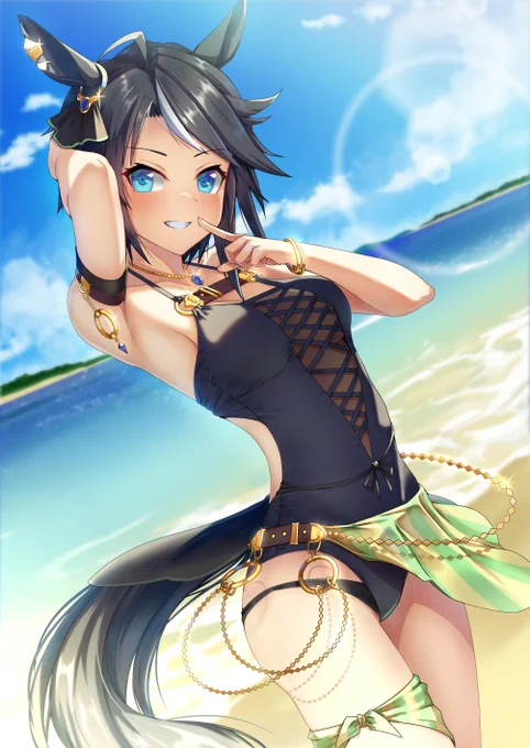 水着フジキセキ お題ありがとうございました! #ウマ娘 