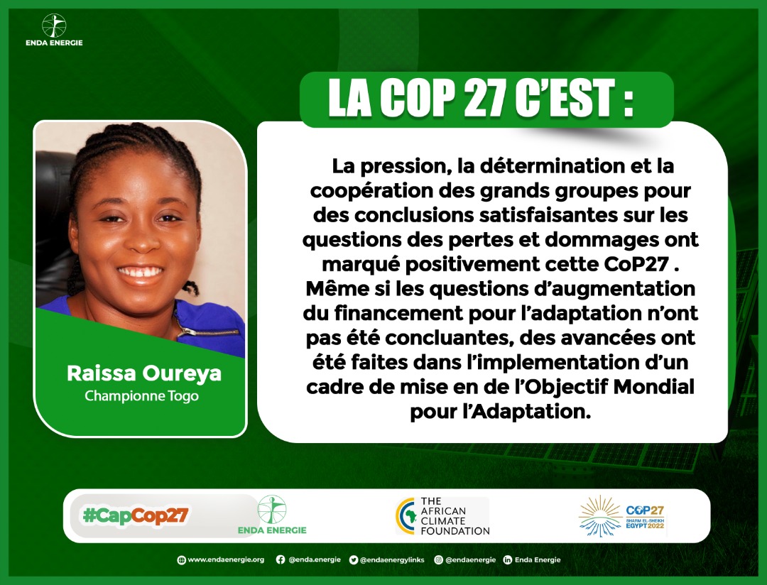 DiengAb21's tweet photo. La COP 27 a été globalement un succès. La pression et la détermination des grands groupes pour des conclusions satisfaisante sur les questions pertes et dommages.
@endaenergylinks @OxfamAuSenegal @AfricanClimateF #CapCop27 https://t.co/F05IoCFYn0