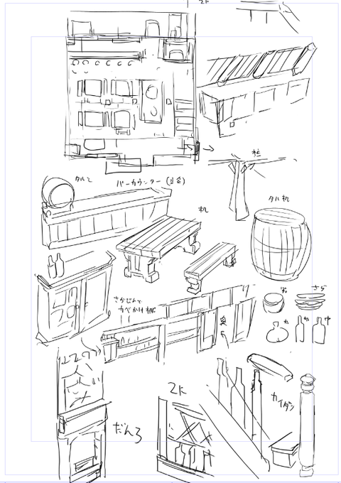 詳細な設計図やデザインを作るのがめんどくさすぎるのでこの辺でモデリングに入る 何も考えず行くと「どう作るか」より「何作るか」で手が止まるので最低限これだけありゃ十分イケる 