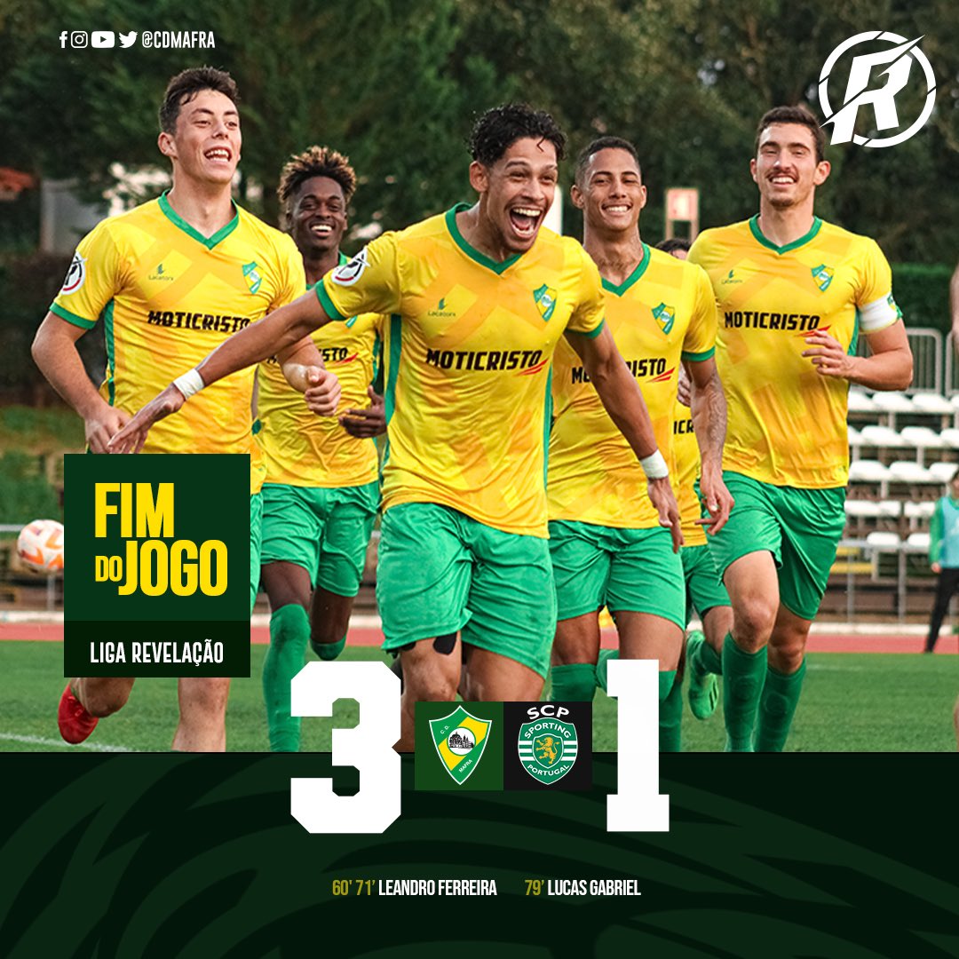 #SUB23CDM ⏱️ Final do Jogo!

CD Mafra 3️⃣ - 1️⃣ Sporting CP 
⚽️ Leandro Ferreira (2) e Lucas Gabriel

#LigaRevelação