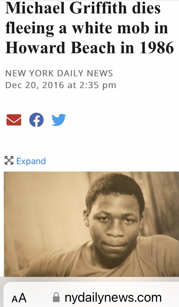 AyizeS's tweet photo. #TodayInBlackHistory 12/20 of 1986 #RIP #RememberHowardBeach #NY &amp; #MichaelGriffith! ⁦@barbs73⁩ ⁦@HistoryHeroes⁩ ⁦@queenie4rmnola⁩ ⁦@dijoni⁩ ⁦@MsSpice9⁩ ⁦@ProfJeffries⁩ ⁦@Fahima90⁩ ⁦@profleejones⁩ ⁦@uniqueloves⁩ @SandyDarity https://t.co/vvpquoXyZr