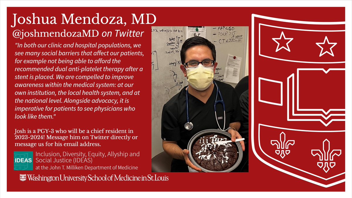 We want to highlight another outstanding resident, @JoshMendozaMD, a member of our curriculum subcommittee and future chief resident! He’s a passionate educator and is happy to chat with our inspiring applicants for @WashUIMRes!