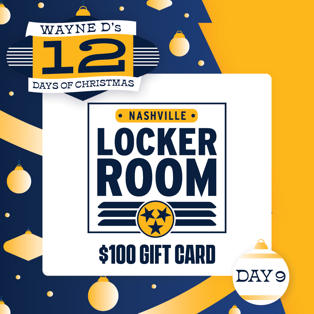 PredsNHL's tweet image. On Day 9 of @HesWayneD&apos;s 12 Days of Christmas one lucky Preds fan is going home with a $100 Gift Card to @NSHLockerRoom! 😍🛍️

To enter:
🎄 Follow us
🎄 Follow @NSHLockerRoom 
🎄 RT this tweet! 

Rules -&amp;gt; bit.ly/3jcYrRr