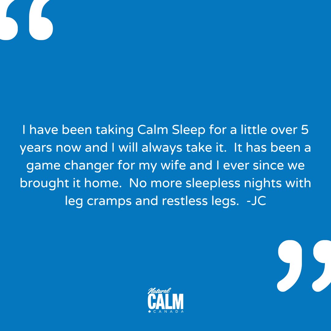 NaturalCalmCA's tweet photo. I have been taking Calm Sleep for a little over 5 years now and I will always take it. It has been a game changer for my wife and I ever since we brought it home. No more sleepless nights with leg cramps and restless legs.
-JC
#naturalcalm #calmsleep #sleep https://t.co/rlzl0sf8mh