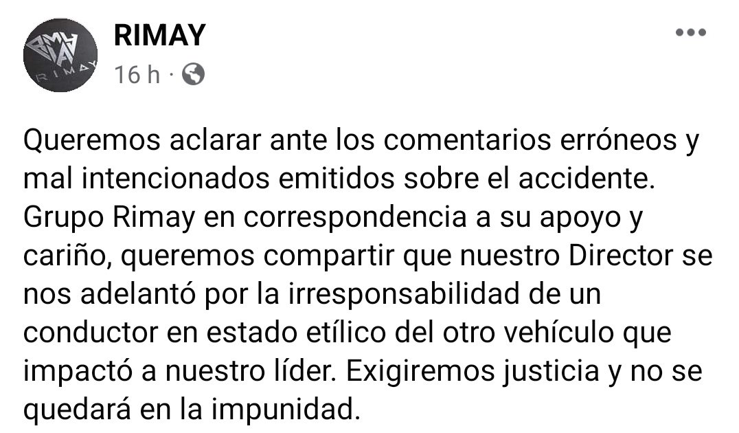 AntisanaNews's tweet photo. #Ecuador | Un agente de tránsito de #Quito está involucrado en accidente que causó la muerte de #AnibalPerugachi, artista kichwa Otavalo del grupo #Rimay. El individuo habría estado en estado etílico; sin embargo, fue liberado por juez de flagrancia

Vía @SinchiAmaruGT https://t.co/g4rgtRtge2