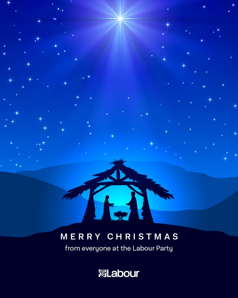 The Christmas story is a reminder of hope in difficult times. 
 
Our shared values of generosity and compassion shine brightest at this time of year.
 
From all of us at the Labour Party, we wish you and your family a very happy Christmas. 🎄