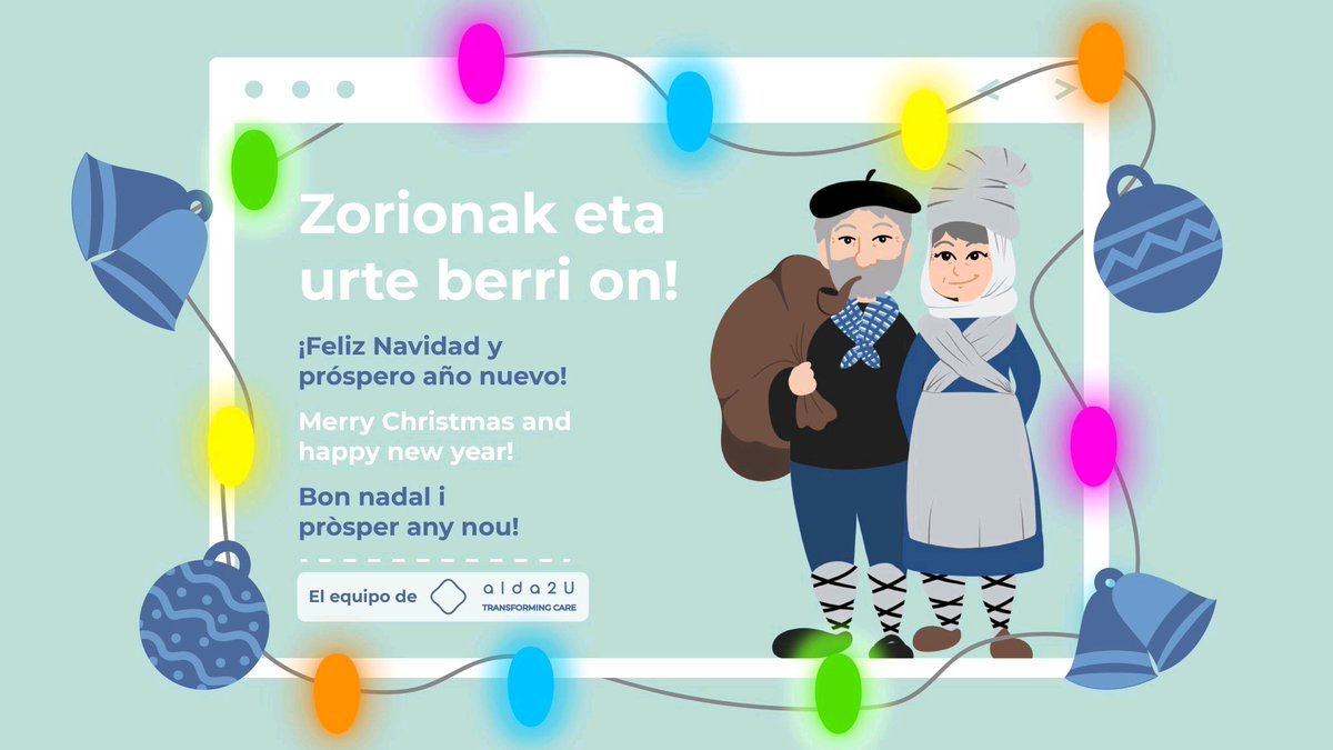 alda2u's tweet photo. Zorionak eta urte berri on!
¡Feliz Navidad y próspero año nuevo!
Merry Christmas and happy new year!
Bon Nadal i prosper any nou! https://t.co/8HapaCa08J