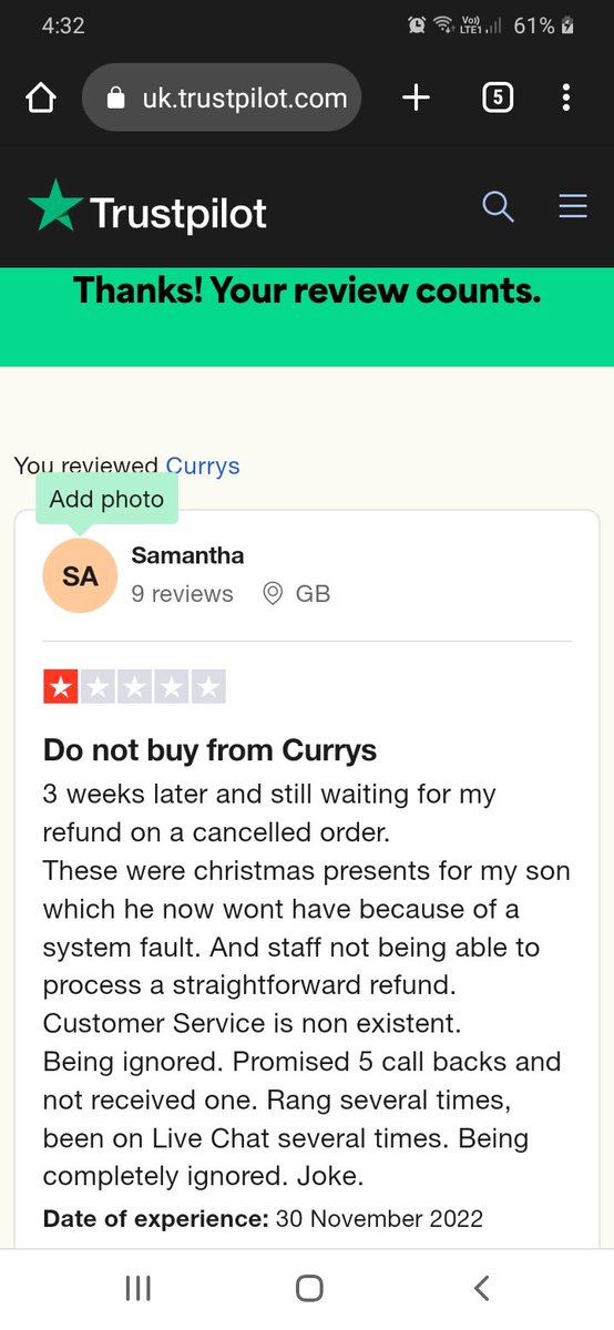 SammyMad's tweet photo. @currys Still waiting for my refund @currys https://t.co/lKufZTphfU