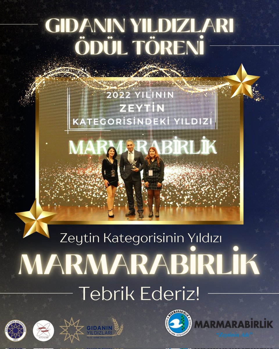 Yıldız Teknik Üniversitesi Gıda ve Sağlıklı Beslenme Kulübü'nün bu yıl ilkini gerçekleştirdiği Gıdanın Yıldızları Ödül Töreninde;
Zeytin Kategorisi Yıldızı ⭐MARMARABİRLİK⭐
<a href="/zeytininadi/">Marmarabirlik</a>
.
#gidaninyildizlariödültöreni #gidaninyildizlari #karbonnötrödül #sürdürülebilirlik
