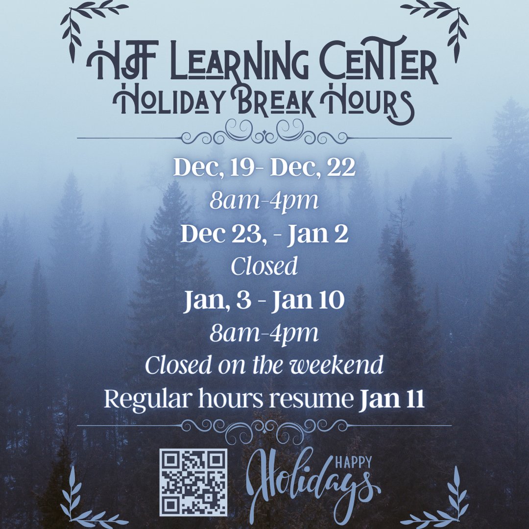 With finals done and Christmas near, make sure you check out the HJF hours before stopping by, which are subject to change. Safe travels and Happy Holidays! 

library.morningside.edu/hours.html