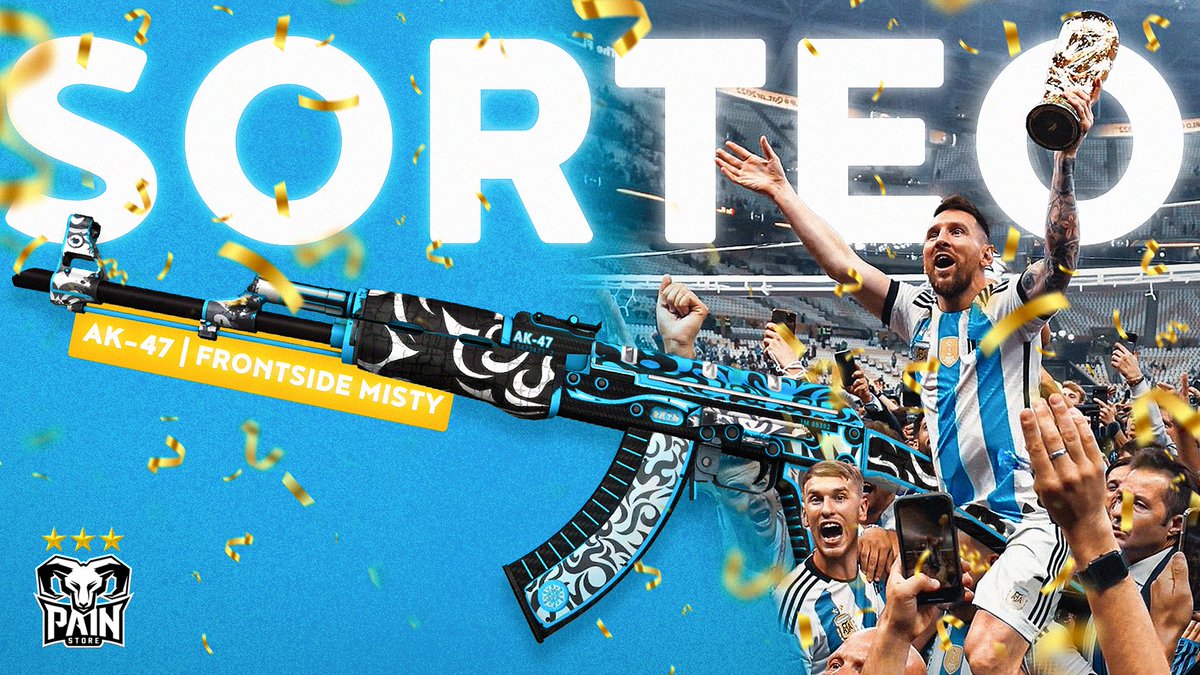 🇦🇷 SORTEO ARGENTINO 🇦🇷

Messi levantó la copa y el dibu le pudohaceupa a la copa, para conmemorar esto vamos a hacer un sorteito 🤑

Requisitos:
✅ Seguir a <a href="/pain_store/">PAIN STORE 🇦🇷</a> 😎
✅ 🔁 y ❤️
✅ Etiquetar a 2 amigos 🫂