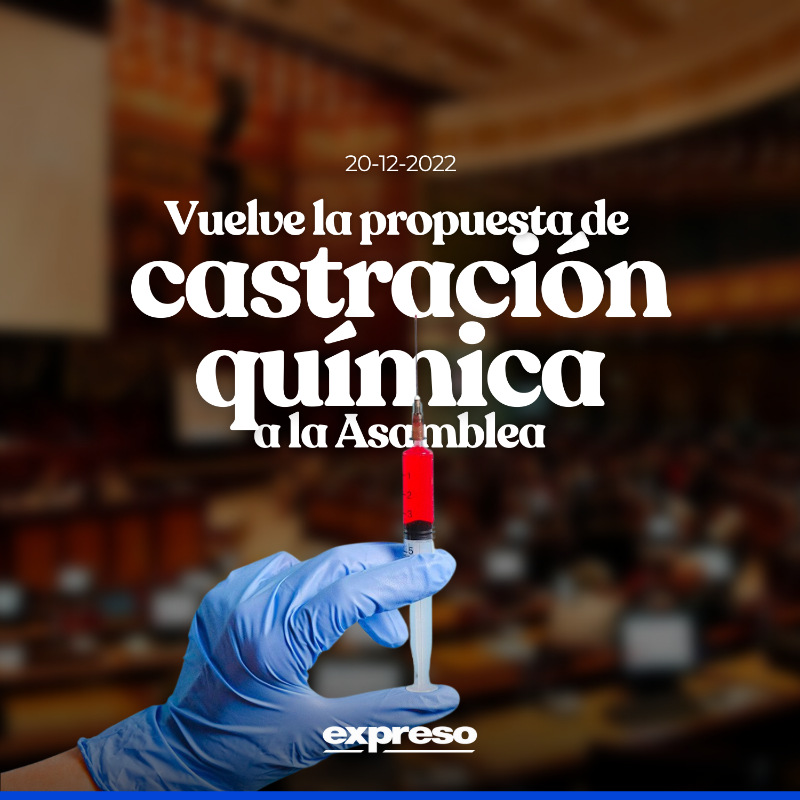 Expresoec's tweet photo. El proyecto de Ley Contra la Promoción Sexual de Niños, Niñas y Adolescentes, presentado por el asambleísta Jorge Pinto, del movimiento CREO, busca crear un registro de violadores y pedófilos. También plantea la castración química.

Los detalles 👇