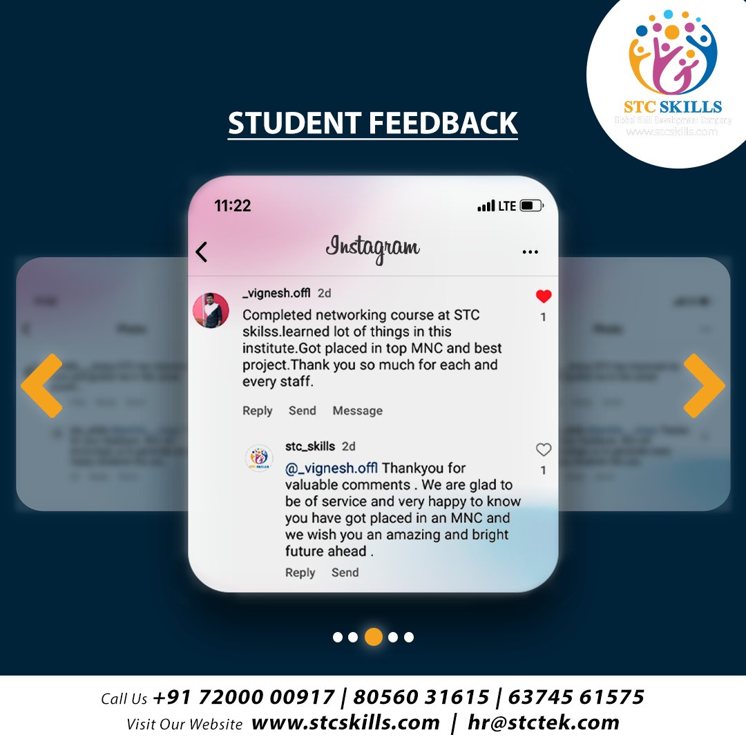 STCSkills's tweet photo. The next one could be from you. Join us and get hired by top MNCs in the State.
#studenttestimonial
@stc_skills

#Softwaretesting #Webinar #java #javadeveloper #trainandhire #RegisterNow #UpgradeSkills #Chennai #testimonial #review #testimony #testimonials #feedback #like https://t.co/dj61f7evya