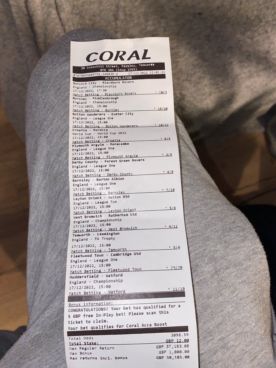 bacheeeey's tweet photo. 6 pals
2 teams each
£2 each
1 game postponed 
£18,294.45 won✅ https://t.co/kNO2XdRYZx