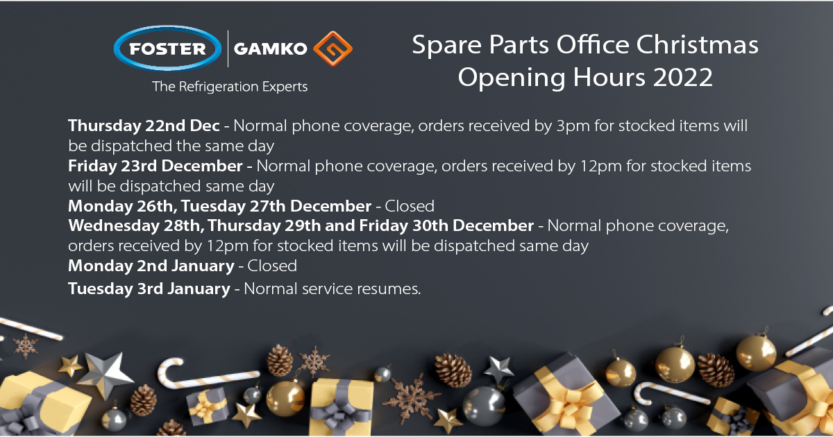 It's that time of the year again...
😊 🎅 

Here's our sales and aftercare office Christmas opening hours 2022.

#christmas #openinghours #fosterrefrigerator #gamko