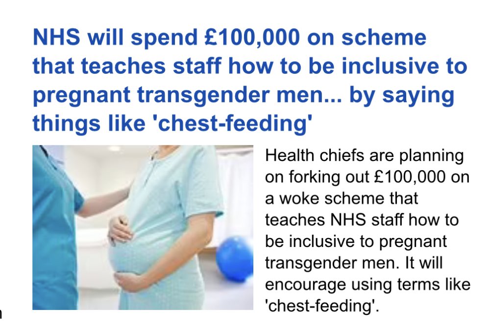 MissSpirit's tweet image. I don’t understand @NHSEnglandLDN why chest-feeding?  Men and transgender men can get breast cancer, so why not breast-feeding.  Also £100,000 whilst our #nurses are striking for more pay #nhs #strike #men #transgender #pregnant