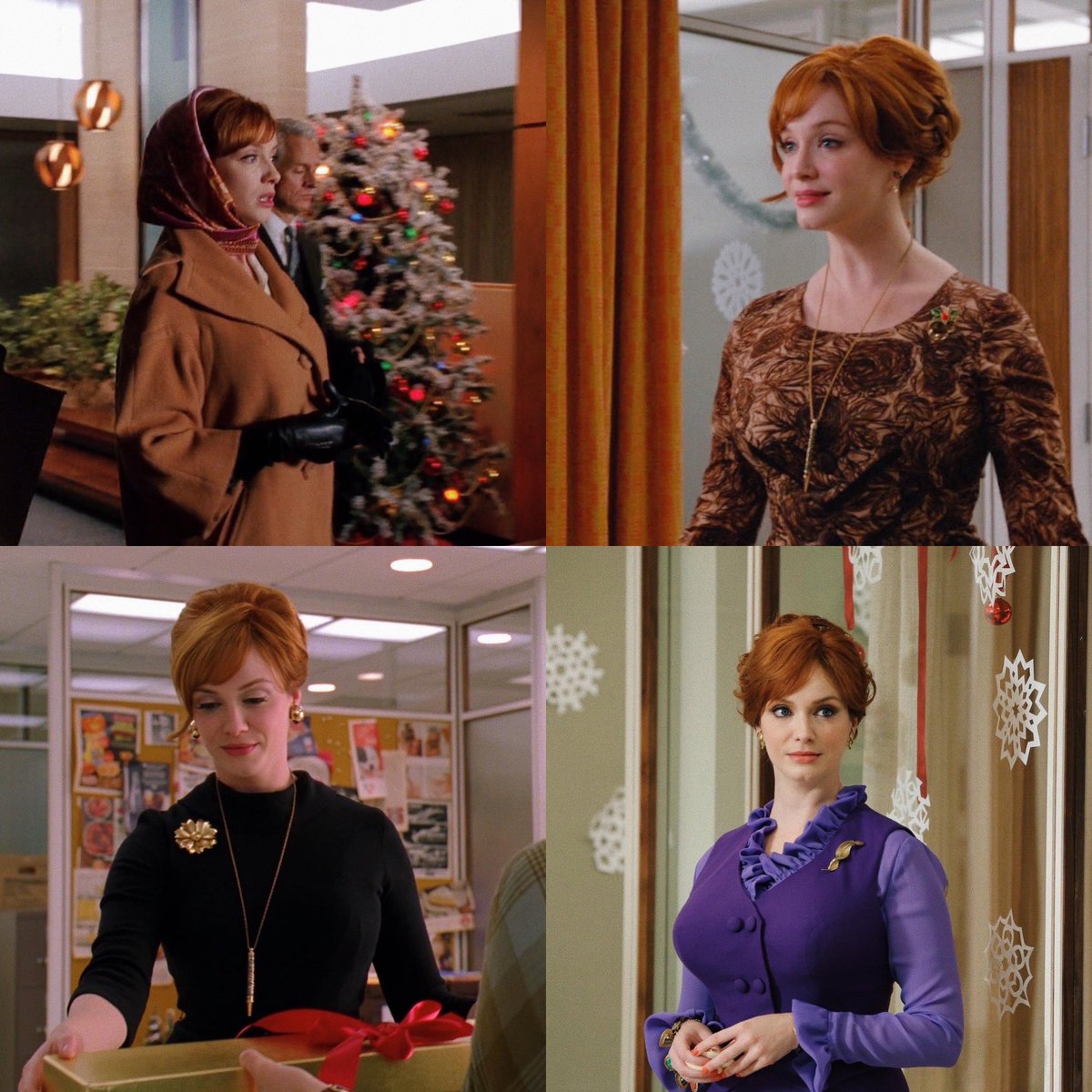 madmenpics's tweet photo. Joan Holloway’s Christmas looks 🎄❤️ https://t.co/d3LhczaMyy