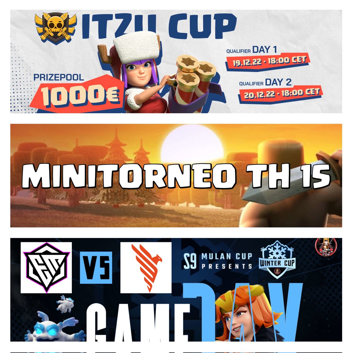 🟣 LIVEEEEEEE!

Arranca el DIRECTAZO del MARTES! 🔥

🏆 <a href="/iTzuCup/">iTzu Cup powered by RUSH</a> 

✅ <a href="/ExaltMight/">Exalt Might Esports</a> Hispano vs <a href="/BetatronCoc/">BetatronCoC</a> 

2 Rondas para que los chicos clasifiquen! 💪

Luego MINITORNEO TH15! 😜

TODOS para DENTRO! ❤

👉 twitch.tv/style_coc