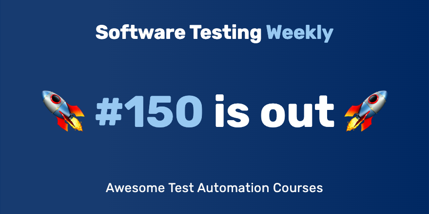 3 years, 150 issues, 5,200 subscribers

Wow, thanks! 🙏

Enjoy the 150th issue:
softwaretestingweekly.com/issues/150

Congrats <a href="/qatainarareis/">Tainara Reis</a>, <a href="/zhiminzhan/">Zhimin Zhan</a>, <a href="/DilrubaMalik/">Dilruba Malik</a>, <a href="/michaelbolton/">Michael Bolton @developsense.bsky.social</a>, <a href="/automationpanda/">Pandy Knight</a>, @RyanCraven_QA, <a href="/akkayameva/">Meva</a>, @bahmutov, <a href="/jarbon/">Jason Arbon 🧙‍♂️</a>, <a href="/brian22anderson/">Brian Anderson</a> 

#SoftwareTesting #QA