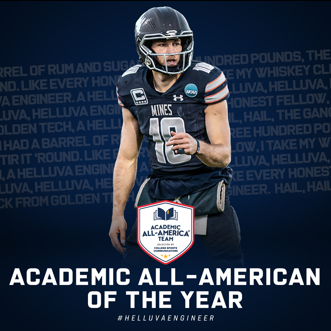 Not just the 𝘽𝙀𝙎𝙏 player in D-II football - the 𝘽𝙀𝙎𝙏 scholar-athlete, too. 

John Matocha is the 2022 Academic All-American of the Year, only the fifth man to ever win both the Harlon Hill and the nation's highest academic honor! 

#HelluvaEngineer🇺🇸
