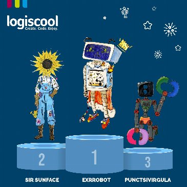 LogiscoolE's tweet image. ¡Estamos muy contentos de anunciar los #ganadores del título de #Diseñadores Junior de #Logiscool 2022!
🥇1. EXRROBOT (Jakub, 13 años, República Checa) 
🥈2. SIR SUNFACE (Winnie, 12 años, Nueva Zelanda) 
🥉3. PUNCTSIVIRGULA (Irimia, 12 años, Rumanía) 
Enhorabuena a todos! 👏😮