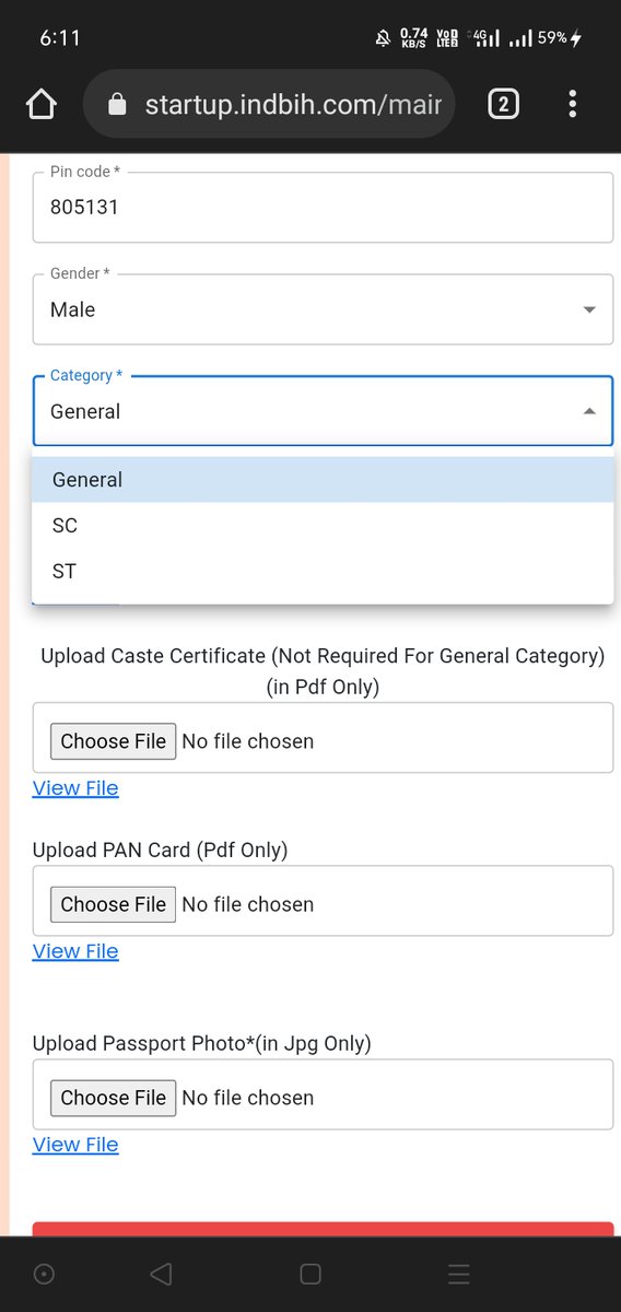 Er_Bablu_kumar's tweet photo. @IndustriesBihar @samirmahaseth_ @SandeepPoundrik OBC category option is not showing on category option when applying startup Bihar https://t.co/TMdjbYkLYF