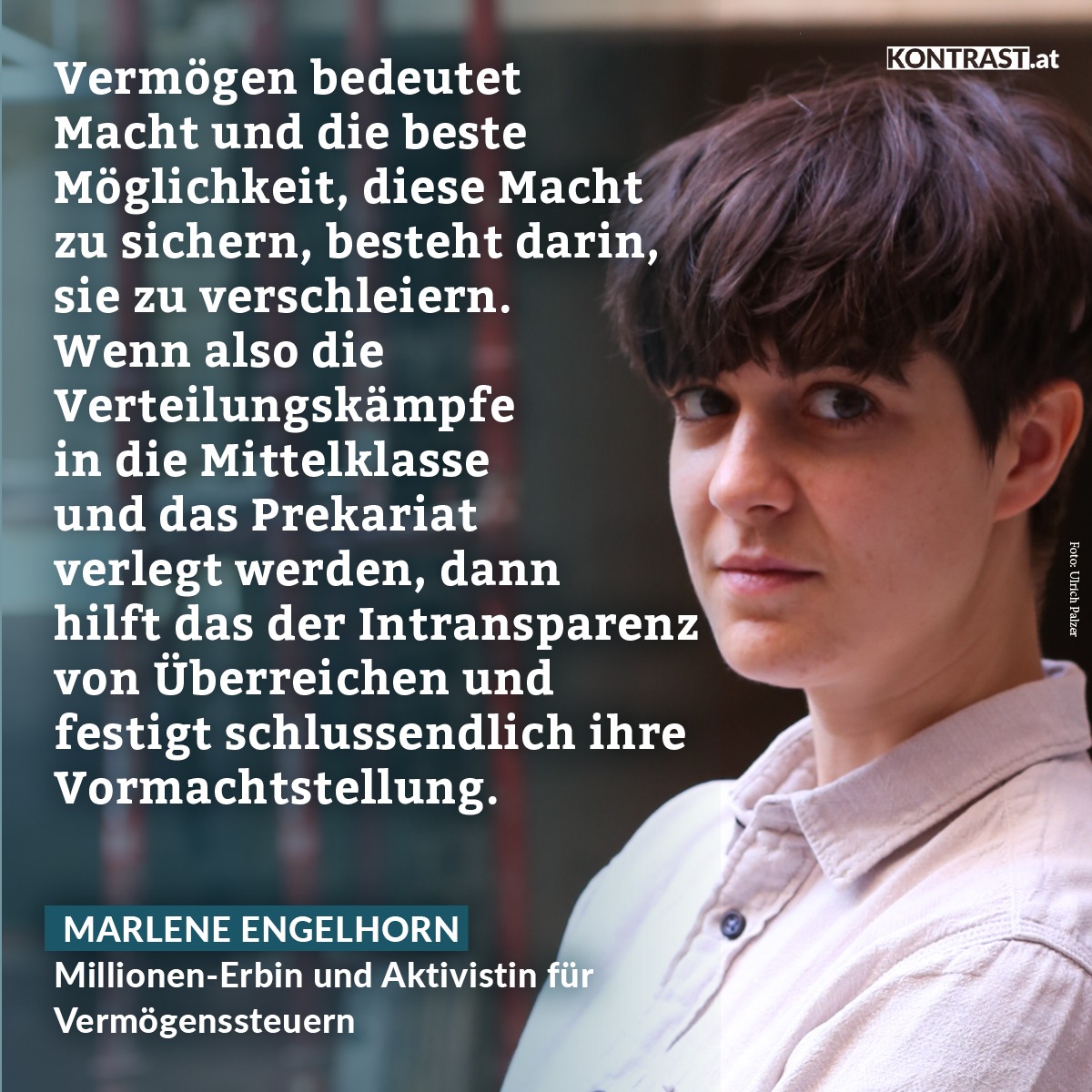 In ihrem Buch beschreibt Marlene Engelhorn ihre Klasse, das reichste Prozent der Gesellschaft, als eine der am schlechtesten integrierten Parallelgesellschaften“ - aber eine, die Macht hat. Macht, um die eigenen Interessen gegen die Mehrheit durchzusetzen.
kontrast.at/engelhorn-inte…