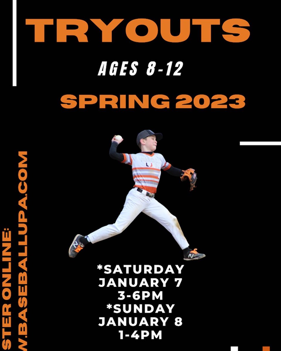 BaseballUPA's tweet photo. 🚨 2023 8-12U 
SPRING TRYOUTS 🚨 

✔️ Development 
✔️ Team First 
✔️ Regional Teams 
✔️ National Tournaments
✔️ Neutral Head Coaches 

REGISTER ONLINE AT: https://t.co/spfmekuCfq https://t.co/aLEVwLW69E