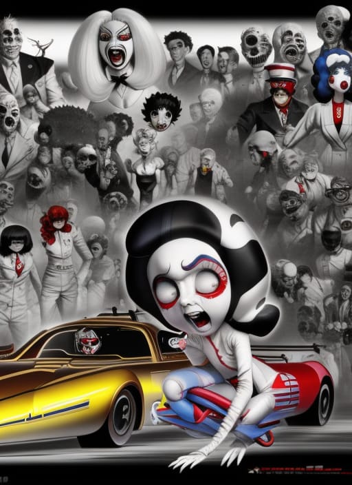 KieronKnight40's tweet photo. "Speed Racer - Reimagined  - I'm often asked for videos on Tik Tok and this strange request for a dark version of Speed racer.. I had never seen the original manga version

made with @NightcafeStudio

#aiart #nightcafe #digitalart https://t.co/CYZcrOD8XF https://t.co/msOibLeLm2