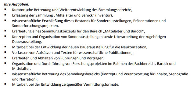 Wer will mit einem tollen Team 🤩für das <a href="/Museum_Franken/">Museum für Franken</a> in <a href="/wuerzburg_de/">Würzburg</a> arbeiten? Dann ran an die Bewerbungsunterlagen und noch bis zum 6. Januar für diesen #museumsjob bewerben!
Alle Infos auch hier online: museum-franken.de/museum/stellen…